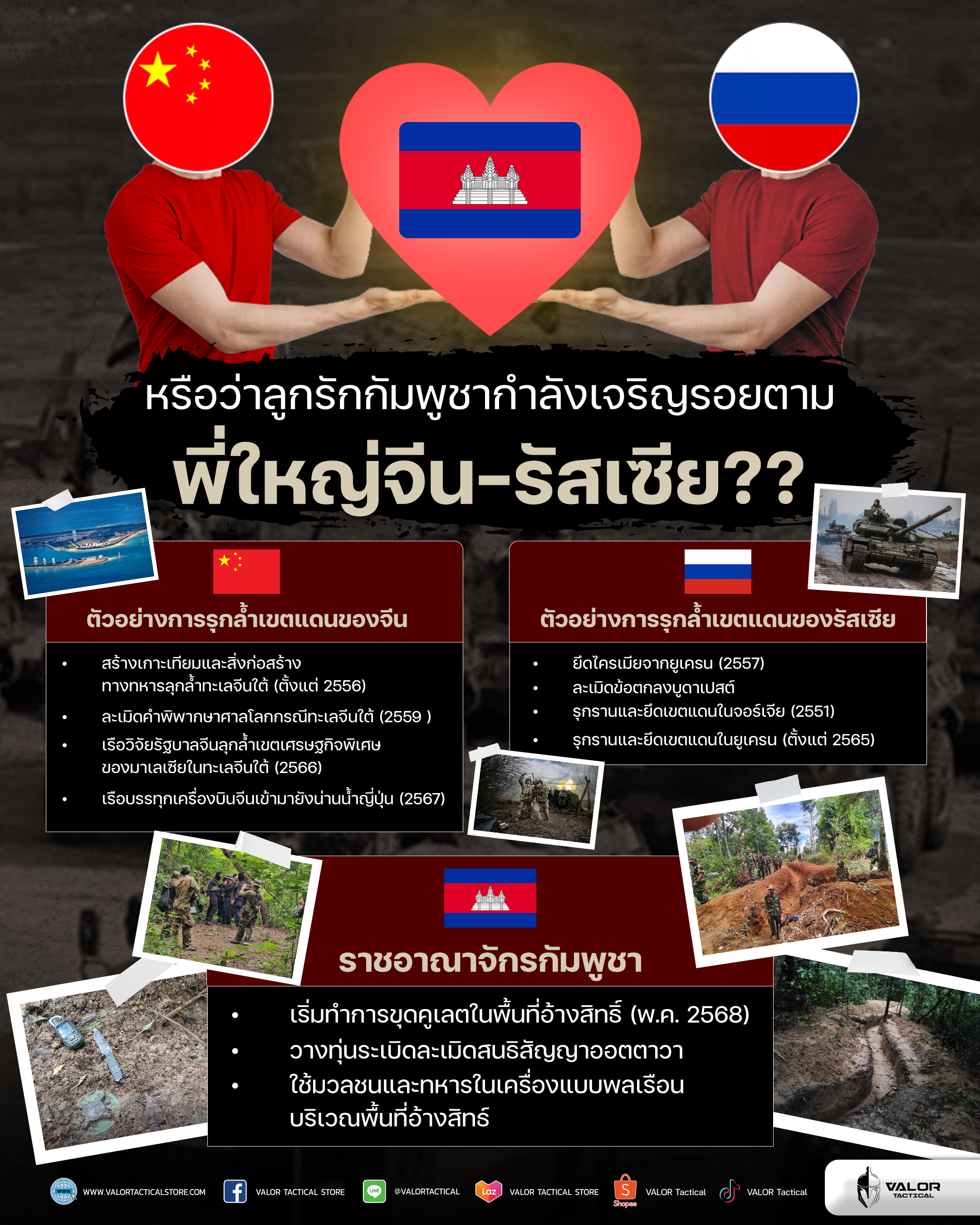 ลูกรักกัมพูชากำลังเดินตามจีน-รัสเซีย รับมือด้วยอุปกรณ์ทหารคุณภาพในชายแดน