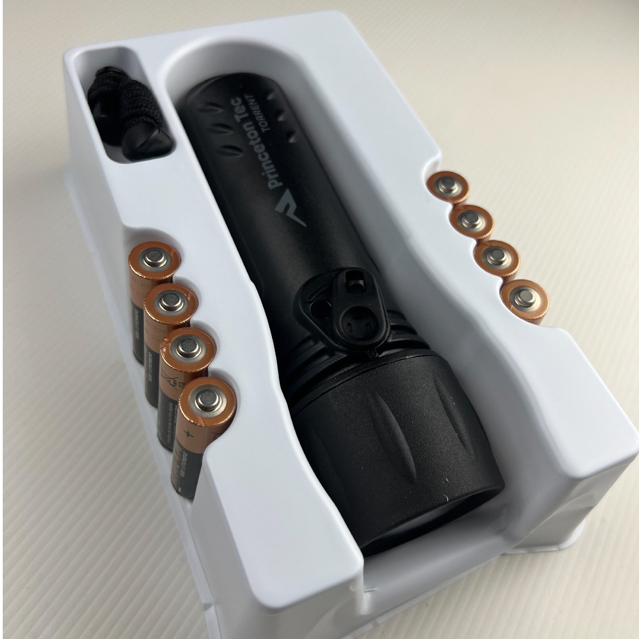 Princeton Tec Torrent Flashlight in Packaging with Included AA Batteries - Complete Kit