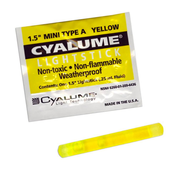 Cyalume 1.5" Mini ChemLight, Light Stick 4hr