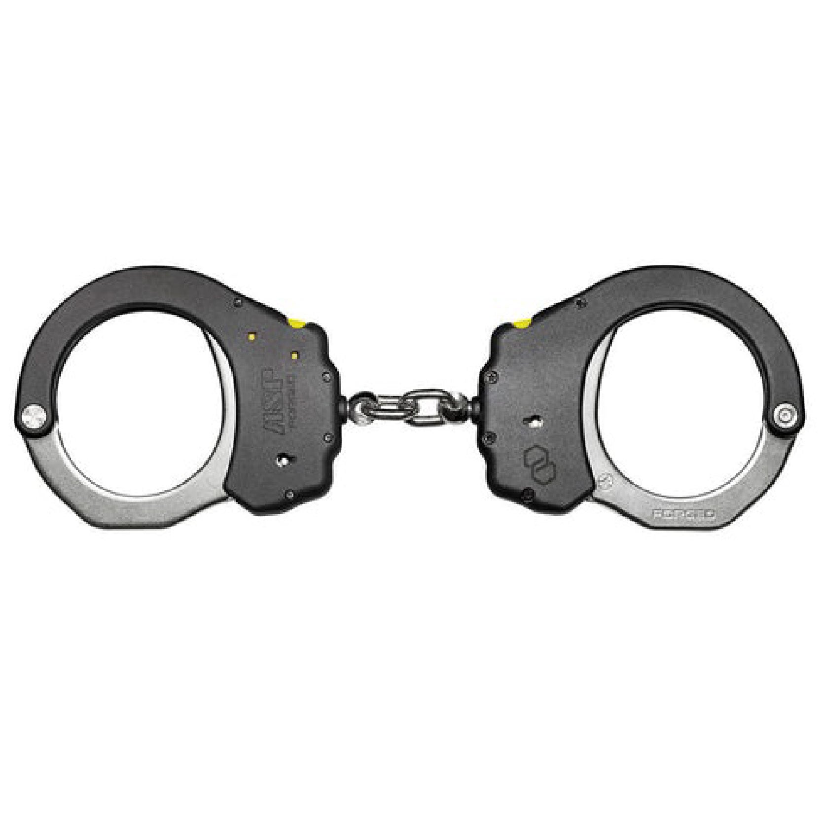 ASP Chain Ultra PLUS Handcuffs (Steel) - Black, 1 Pawl (Yellow Tactical)