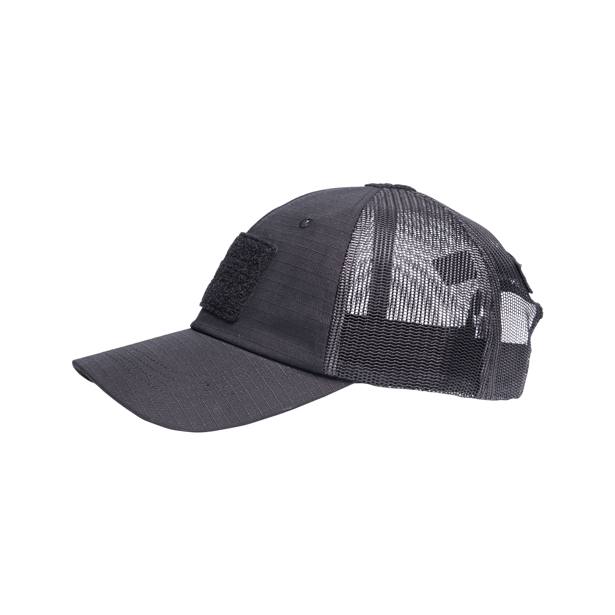 หมวกแก๊ป ทรง Tactical สีดำ มีตีนตุกแก