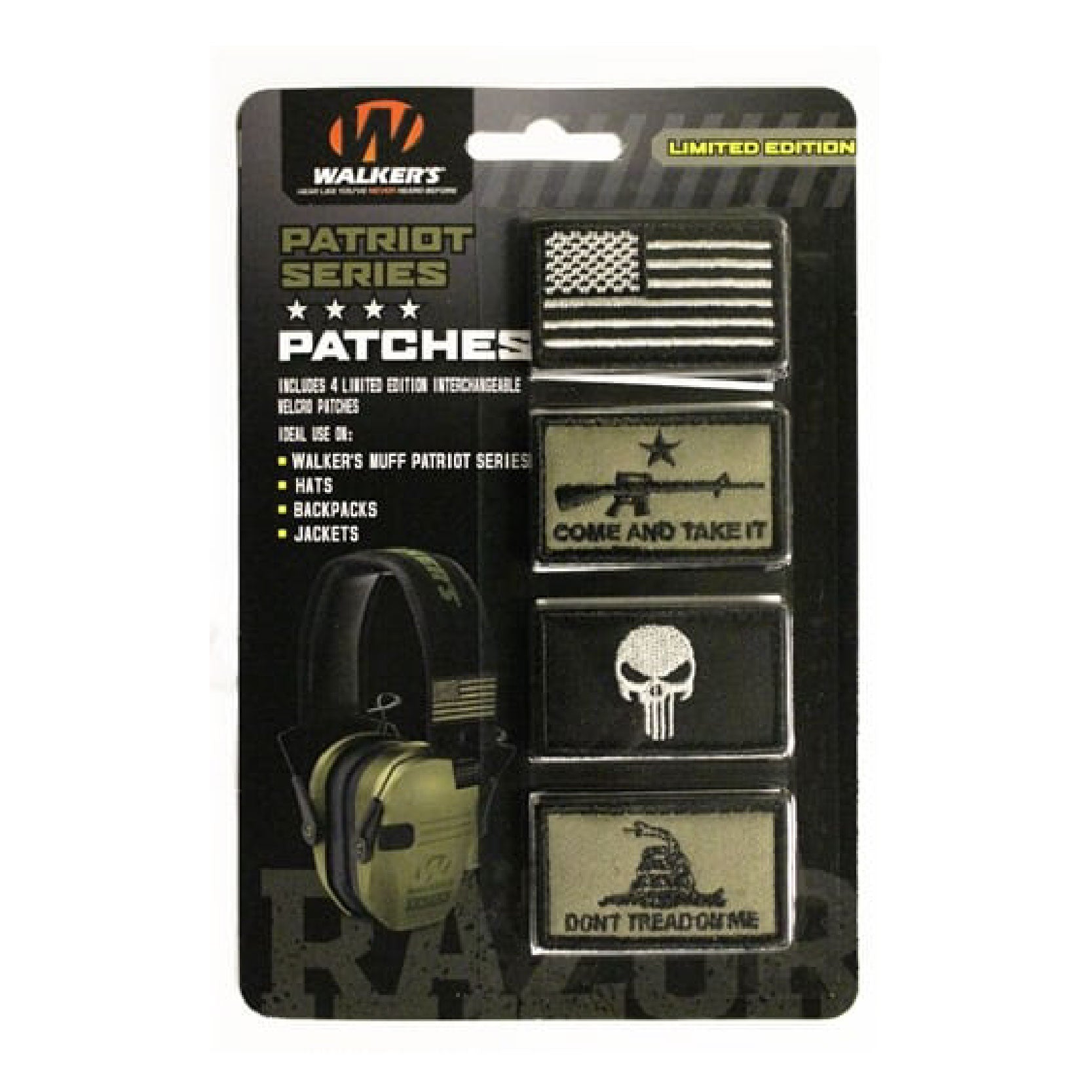 Walker's Patriot Patch Kit - 4 Assorted Patches (American Flag Version)