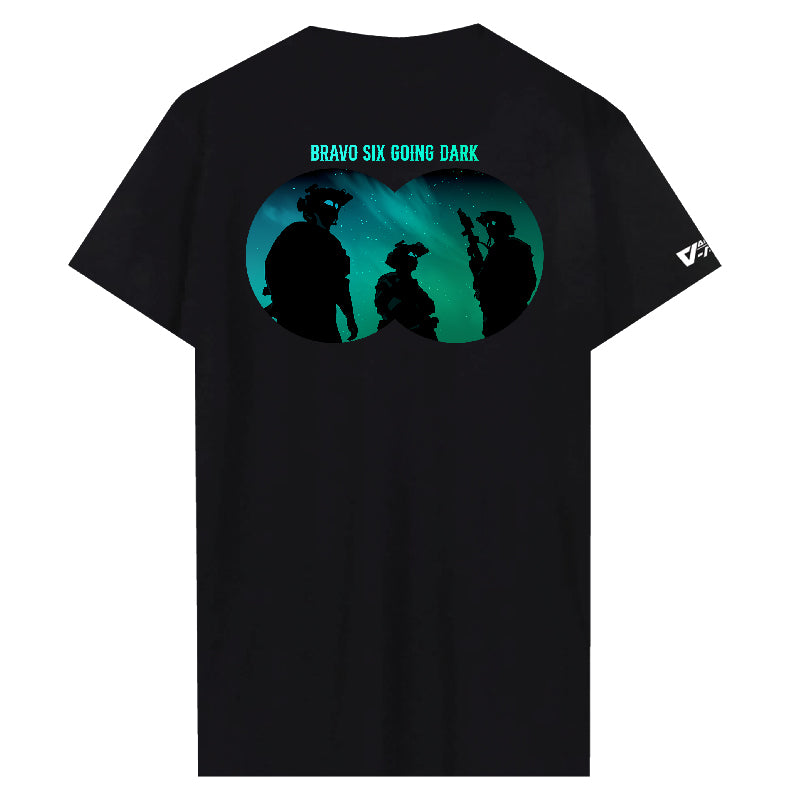 เสื้อยืดสกรีนลาย VALOR PX - Bravo Six Going Dark T-Shirt 2024