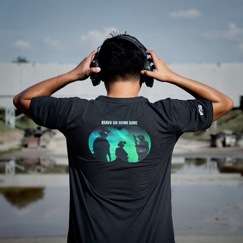 เสื้อยืดสกรีนลาย VALOR PX - Bravo Six Going Dark T-Shirt 2024