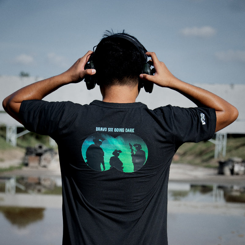 เสื้อยืดสกรีนลาย VALOR PX - Bravo Six Going Dark T-Shirt 2024 เสื้อใส่เที่ยว ลายกราฟฟิค