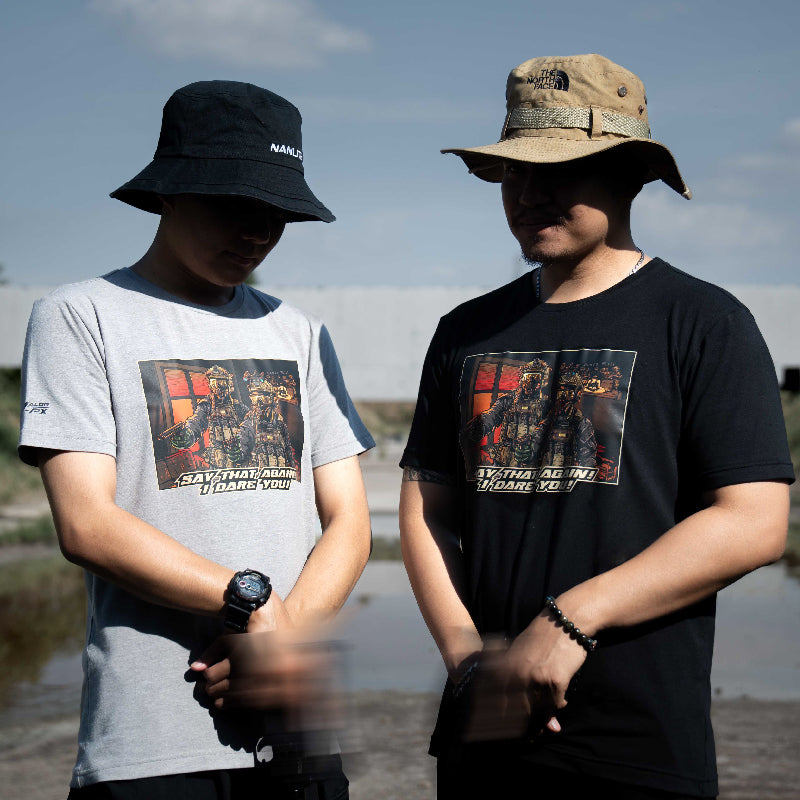 เสื้อยืดสกรีนลาย VALOR PX - Say That Again I Dare You T-Shirt 2024 เสื้อใส่เที่ยว ลายกราฟฟิค