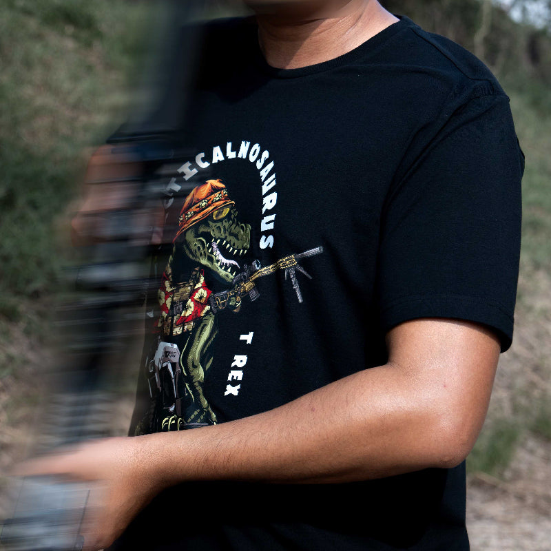 เสื้อยืดสกรีนลาย VALOR PX - Tacticalnosaurus T Rex T-Shirt 2024 เสื้อใส่เที่ยว ลายกราฟฟิค