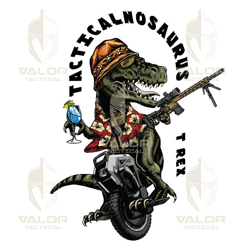 เสื้อยืดสกรีนลาย VALOR PX - Tacticalnosaurus T Rex T-Shirt 2024 เสื้อใส่เที่ยว ลายกราฟฟิค