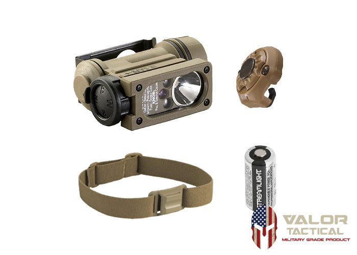 Streamlight - Sidewinder Compact II Military Includes helmet mount, headstrap and CR123A lithium battery - Clam