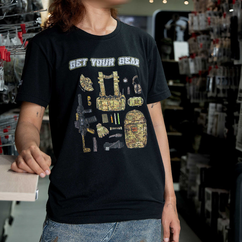 เสื้อยืดสกรีนลาย VALOR PX - Get your gear T-Shirt 2024 เสื้อใส่เที่ยว ลายกราฟฟิค