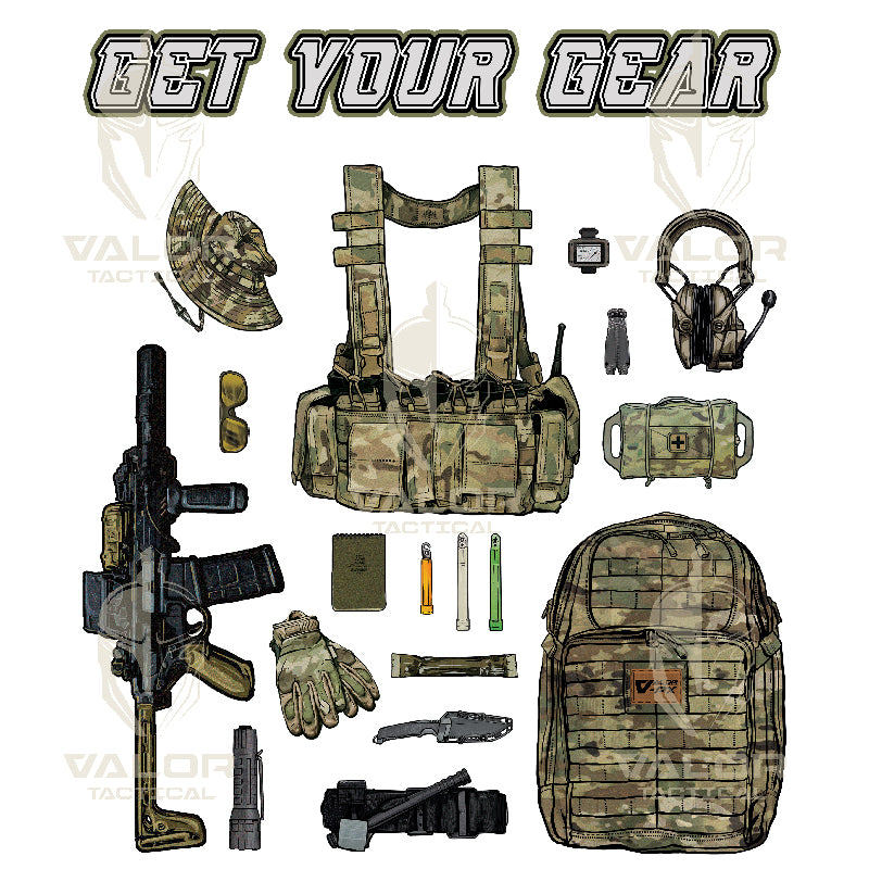 เสื้อยืดสกรีนลาย VALOR PX - Get your gear T-Shirt 2024