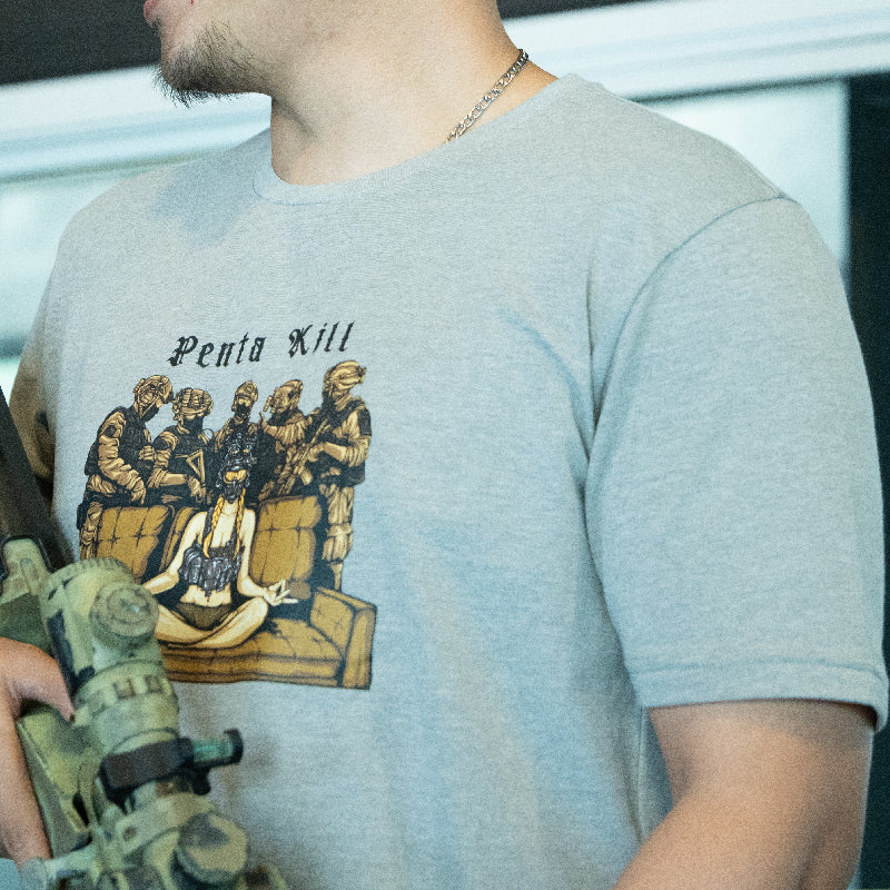 เสื้อยืดสกรีนลาย VALOR PX - Penta Kill T-Shirt 2024 เสื้อใส่เที่ยว ลายกราฟฟิค