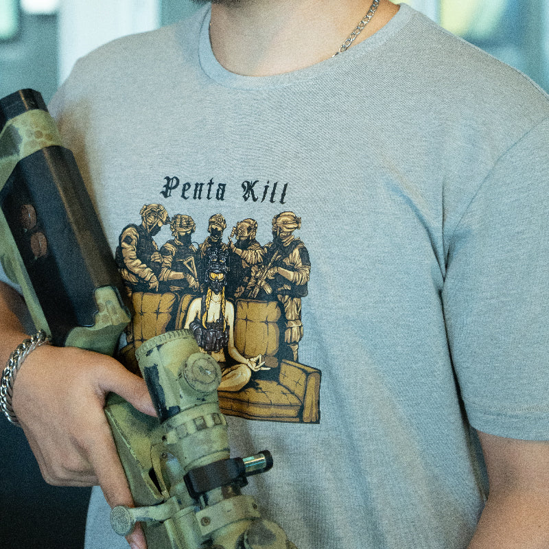 เสื้อยืดสกรีนลาย VALOR PX - Penta Kill T-Shirt 2024 เสื้อใส่เที่ยว ลายกราฟฟิค