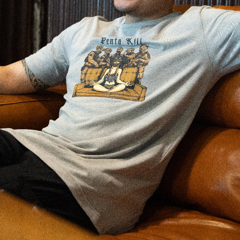 เสื้อยืดสกรีนลาย VALOR PX - Penta Kill T-Shirt 2024 เสื้อใส่เที่ยว ลายกราฟฟิค