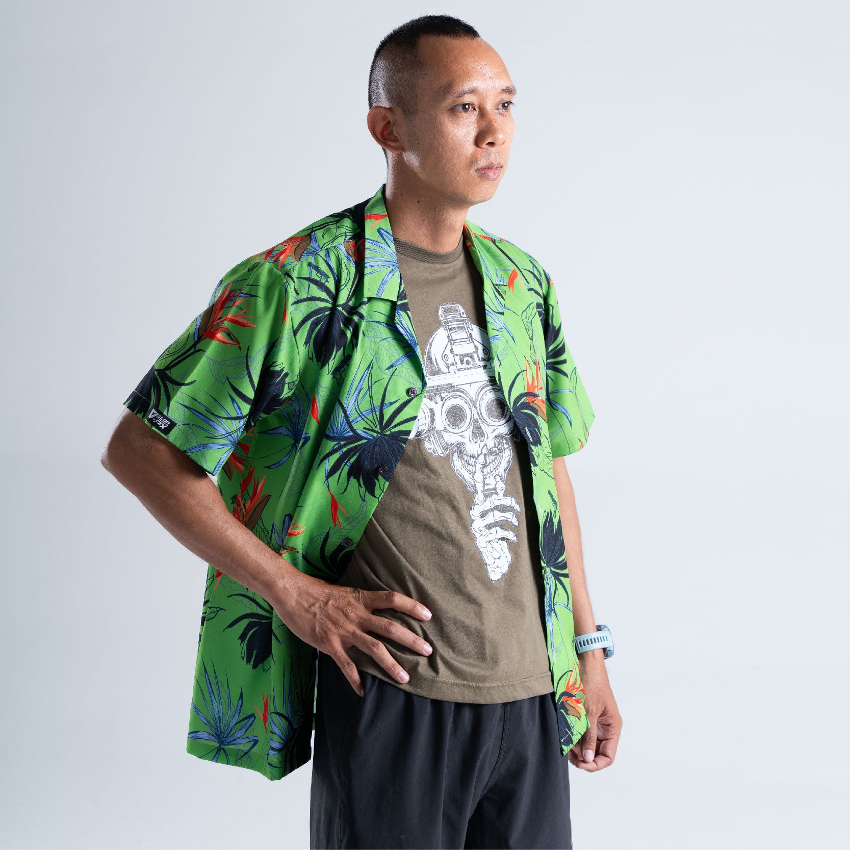 เสื้อฮาวาย VALOR PX - Gun Flower Hawaii Shirts เสื้อใส่เที่ยว ฮาวายเชิ้ต