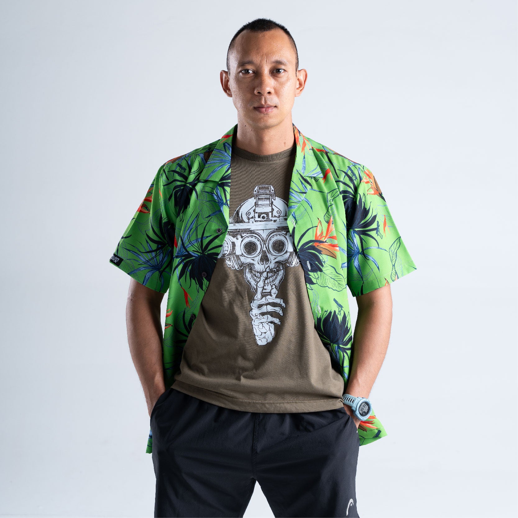 เสื้อฮาวาย VALOR PX - Gun Flower Hawaii Shirts เสื้อใส่เที่ยว ฮาวายเชิ้ต