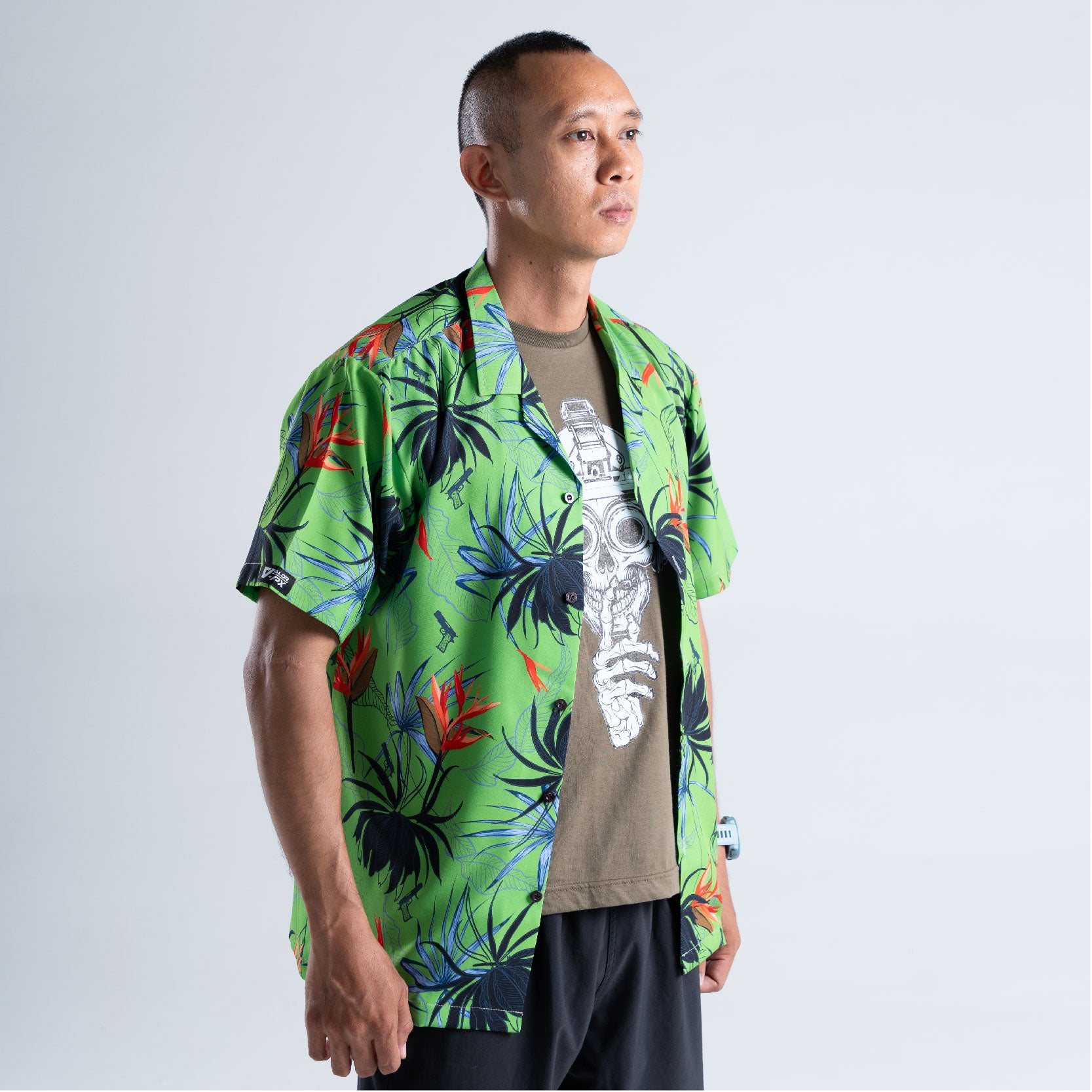 เสื้อฮาวาย VALOR PX - Gun Flower Hawaii Shirts เสื้อใส่เที่ยว ฮาวายเชิ้ต