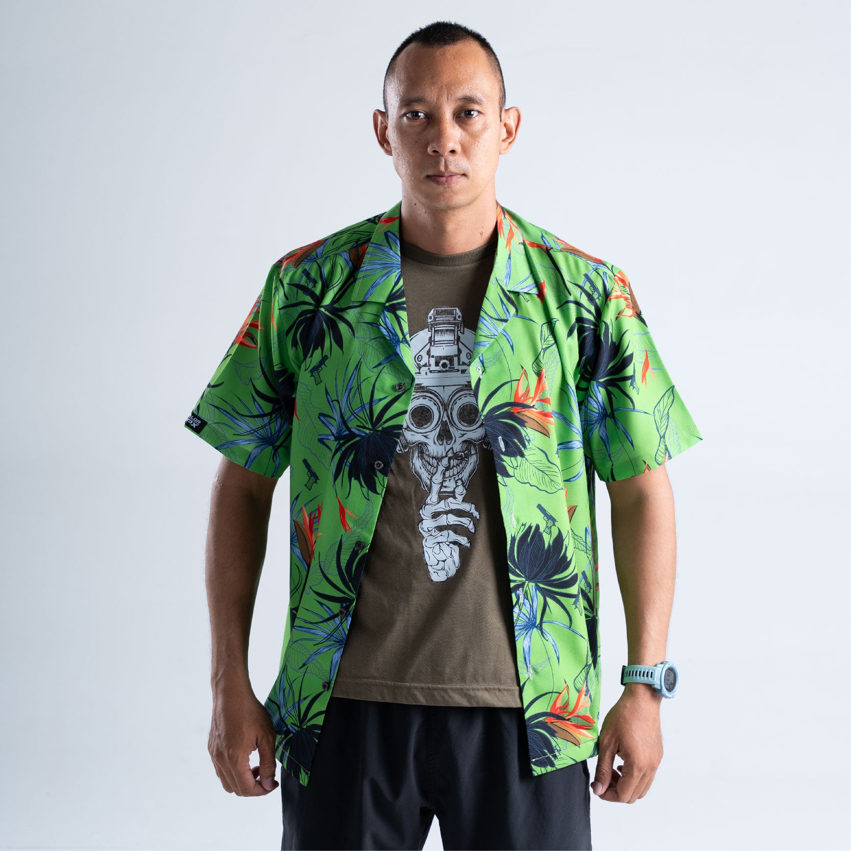 เสื้อฮาวาย VALOR PX - Gun Flower Hawaii Shirts เสื้อใส่เที่ยว ฮาวายเชิ้ต