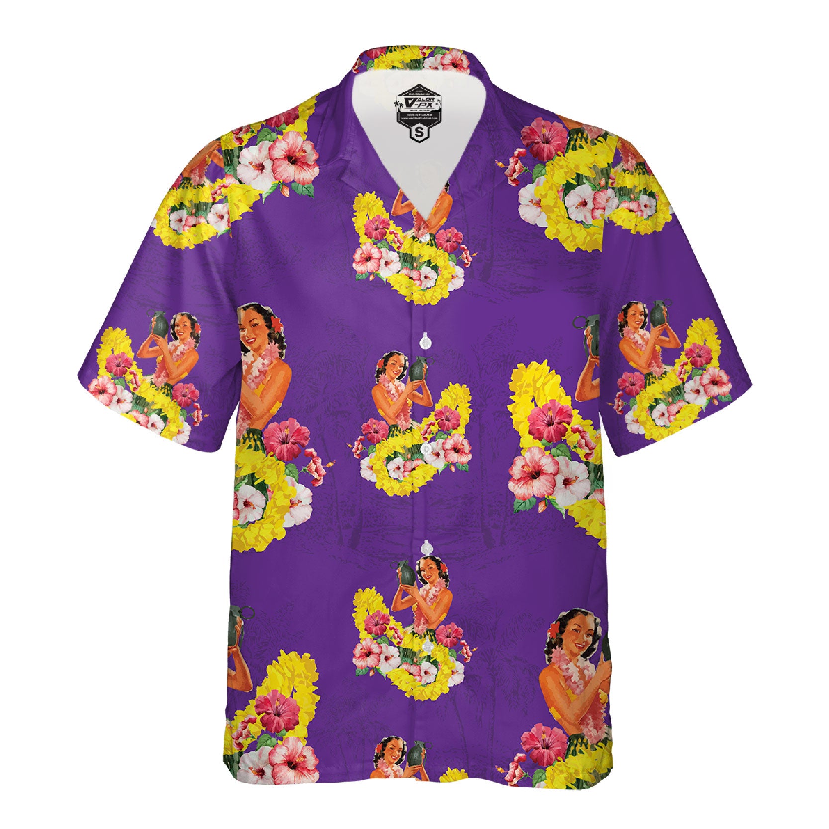 เสื้อโปโล VALOR PX - Girl Bomb Hawaii Shirts เสื้อใส่เที่ยว ลายเชิ้ตลายกราฟฟิค