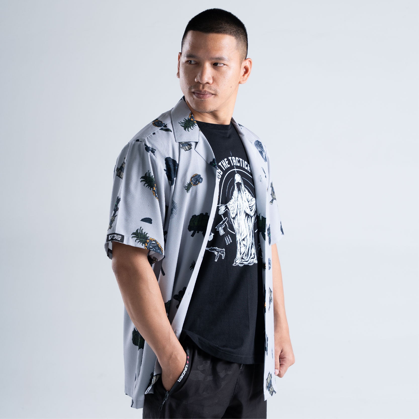 เสื้อโปโล VALOR PX - Tactical Hawaii Shirts เสื้อใส่เที่ยว ลายเชิ้ตลายกราฟฟิค