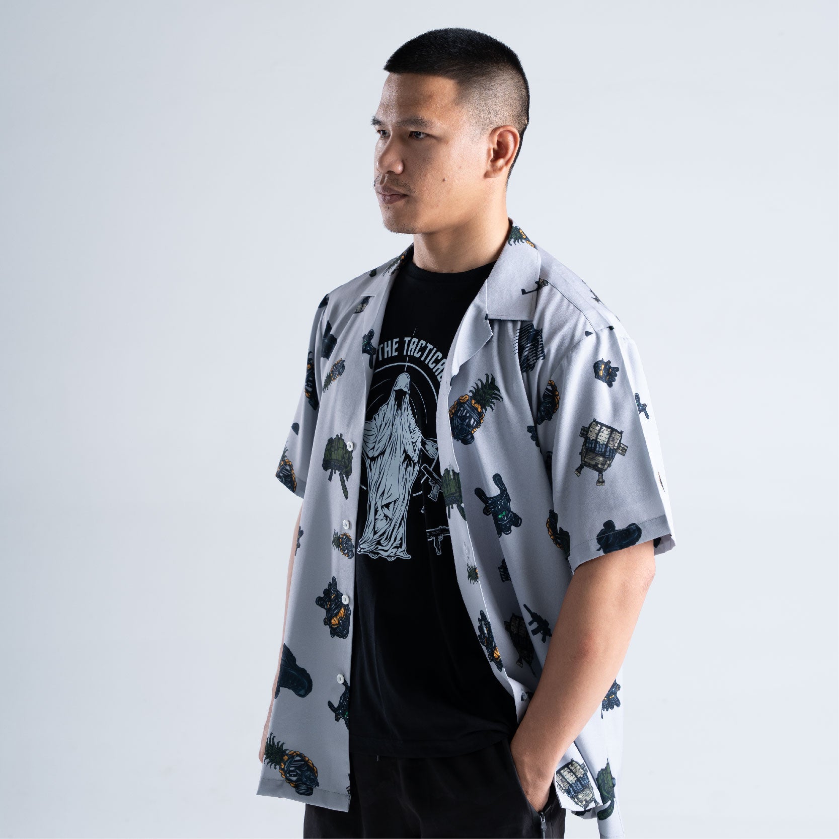 เสื้อโปโล VALOR PX - Tactical Hawaii Shirts เสื้อใส่เที่ยว ลายเชิ้ตลายกราฟฟิค