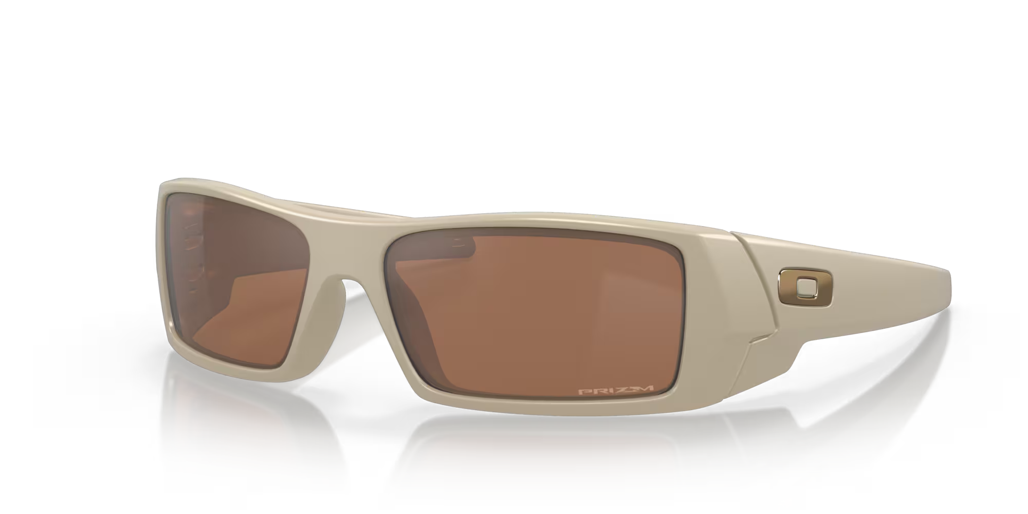 OAKLEY SI แว่นกันสะเก็ด รุ่น SI Gascan Desert Collection มุมมองแว่นตาจาก ด้านหน้า กรอบแว่นตาสีทอง เลนส์แว่นตาตัดแสง