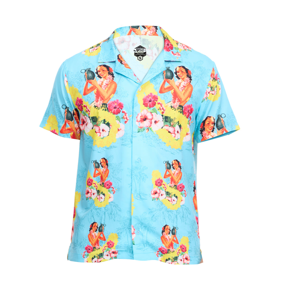 เสื้อฮาวาย VALOR PX - Girl Bomb Kids' Hawaii Shirts เสื้อใส่เที่ยว สำหรับเด็ก