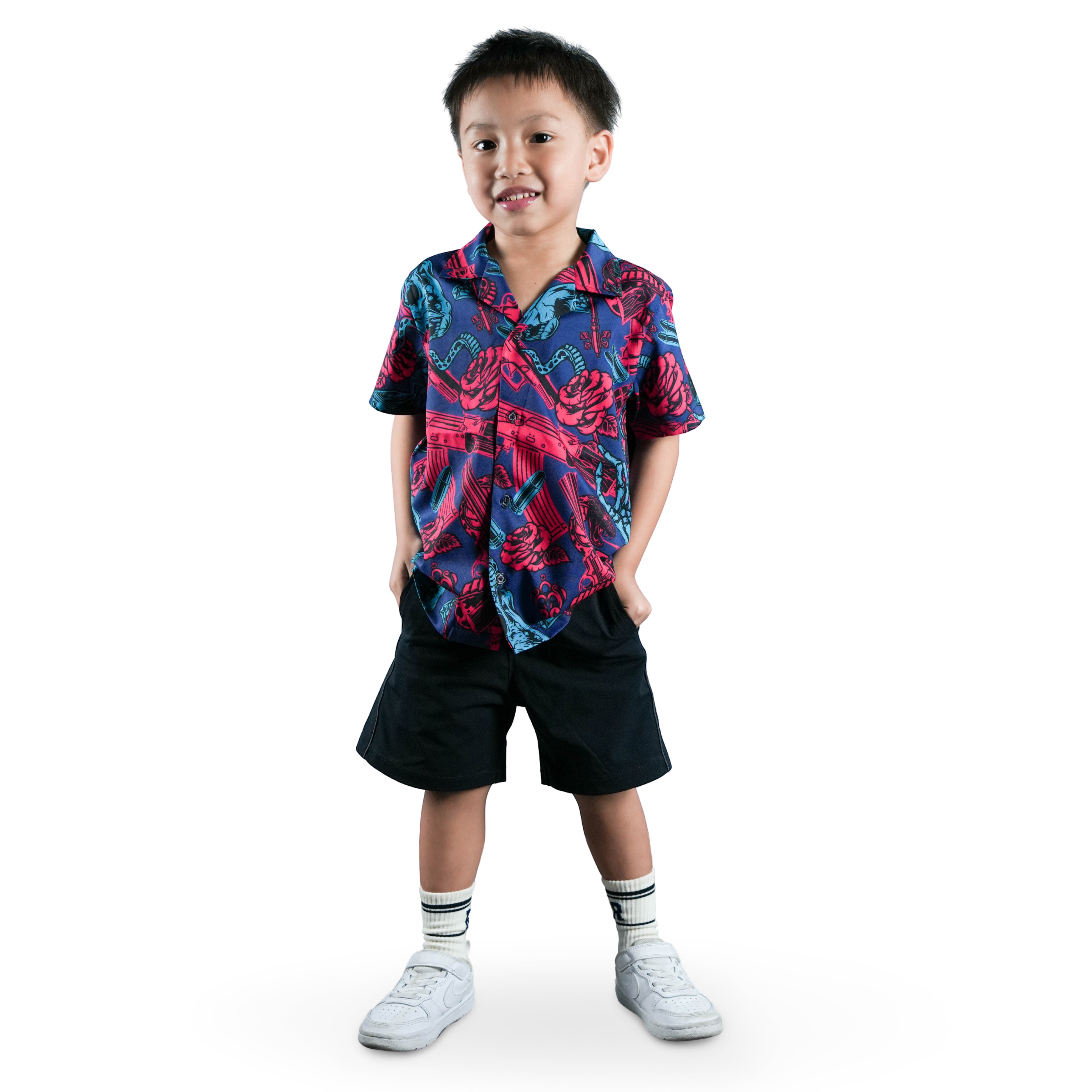 เสื้อฮาวาย VALOR PX - Venom Royal Kids' Hawaii Shirt เสื้อใส่เที่ยว สำหรับเด็ก