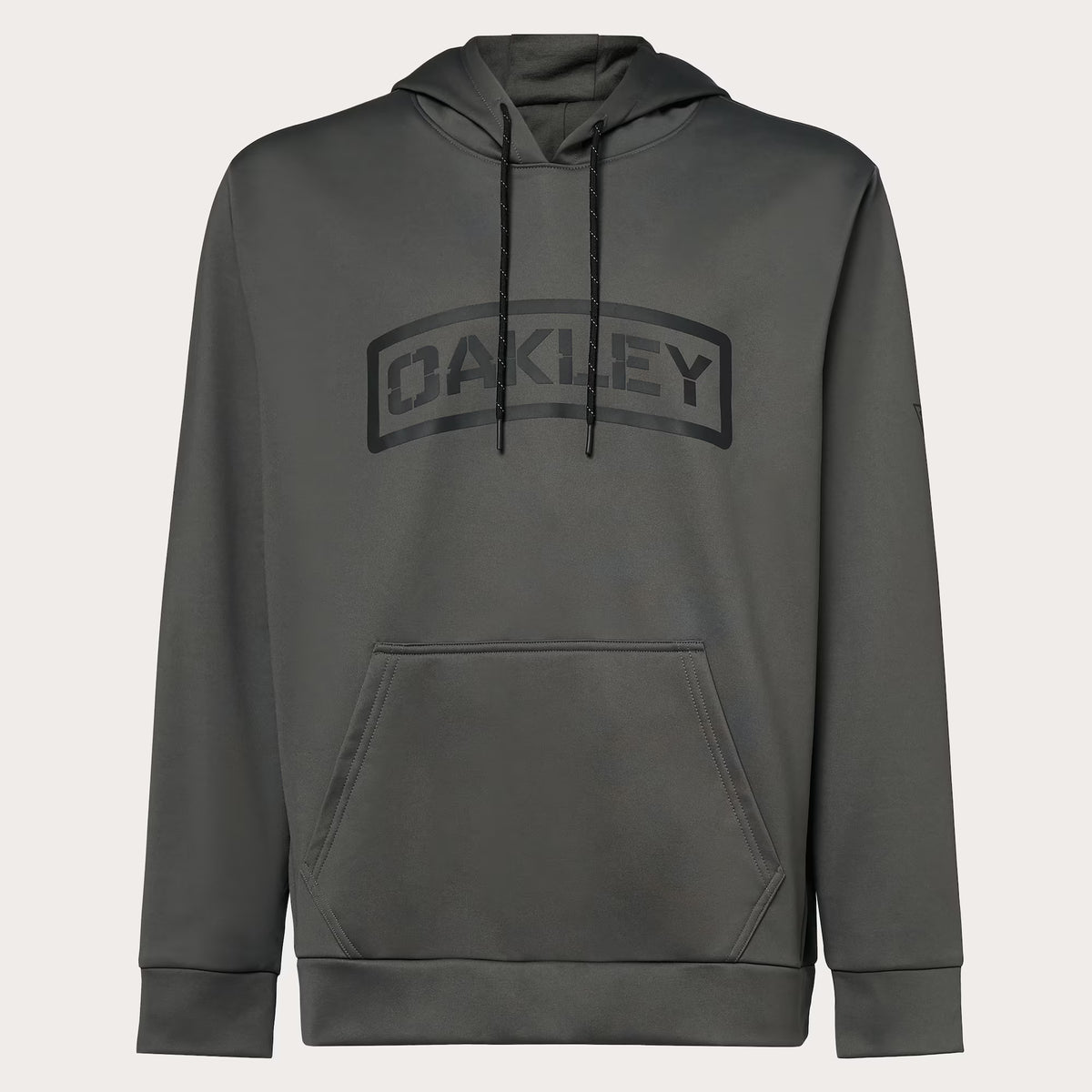 เสื้อ OAKLEY SI - SI Tab Hoodie Shadow เสื้อสีเทา แขนยาวมีฮูดมีโลโก้ OAKLEY ด้านหน้าเสื้อ
