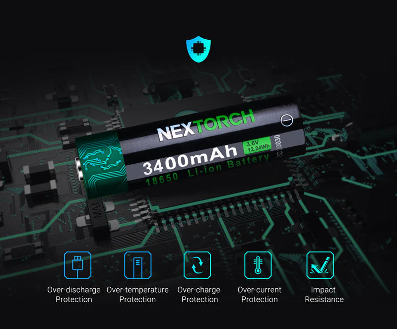 Nextorch Li-ion Battery Type-C 18650 3400mAh