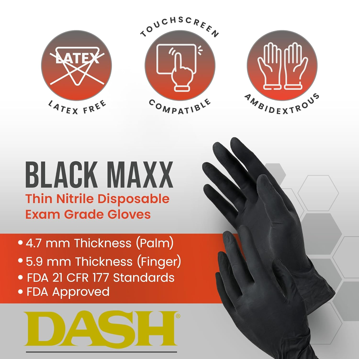 TacMed Solutions - Black Maxx Gloves 50 ชิ้น/กล่อง