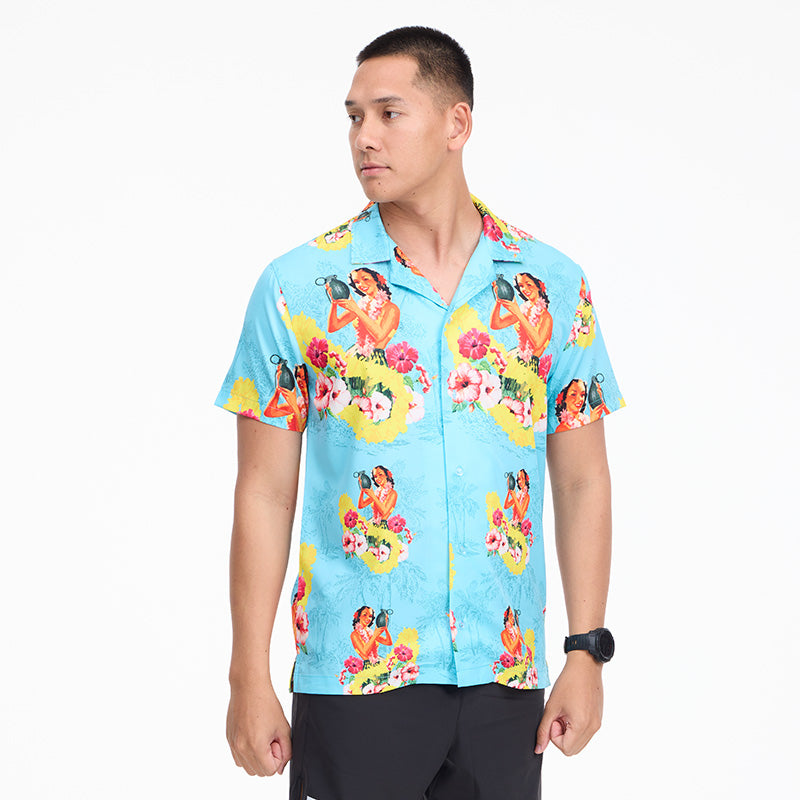 เสื้อโปโล VALOR PX - Girl Bomb Hawaii Shirts เสื้อใส่เที่ยว ลายเชิ้ตลายกราฟฟิค