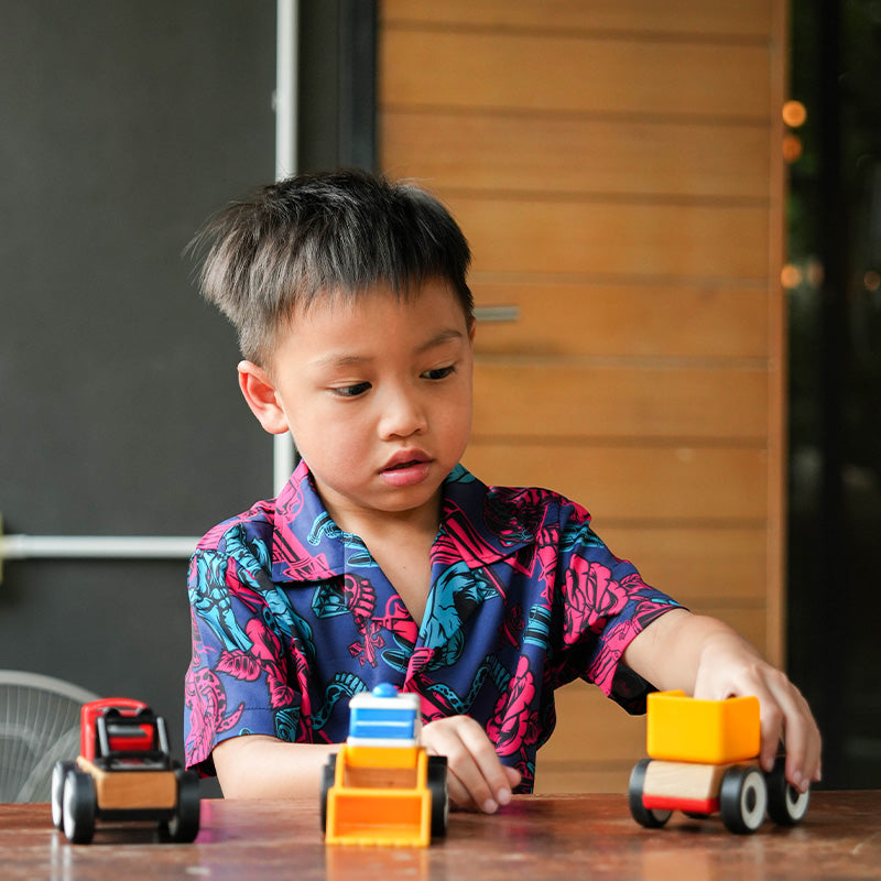 เสื้อฮาวาย VALOR PX - Venom Royal Kids' Hawaii Shirt เสื้อใส่เที่ยว สำหรับเด็ก