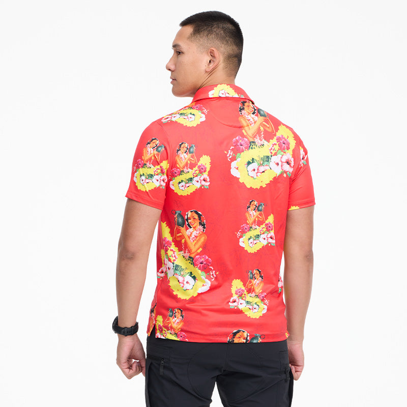 เสื้อโปโล VALOR PX - Girl Bomb Hawaii Shirts เสื้อใส่เที่ยว ลายเชิ้ตลายกราฟฟิค