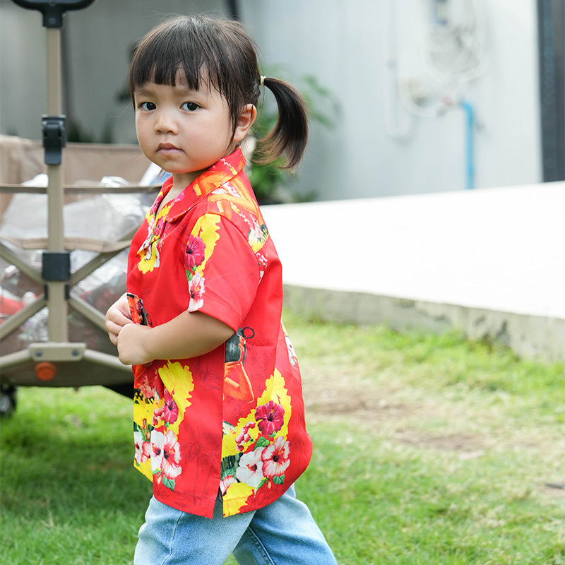 เสื้อฮาวาย VALOR PX - Girl Bomb Kids' Hawaii Shirts เสื้อใส่เที่ยว สำหรับเด็ก