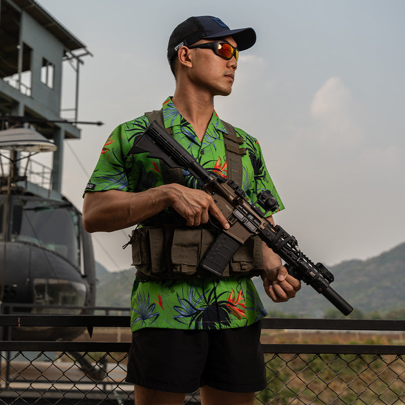 เสื้อฮาวาย VALOR PX - Gun Flower Hawaii Shirts เสื้อใส่เที่ยว ฮาวายเชิ้ต