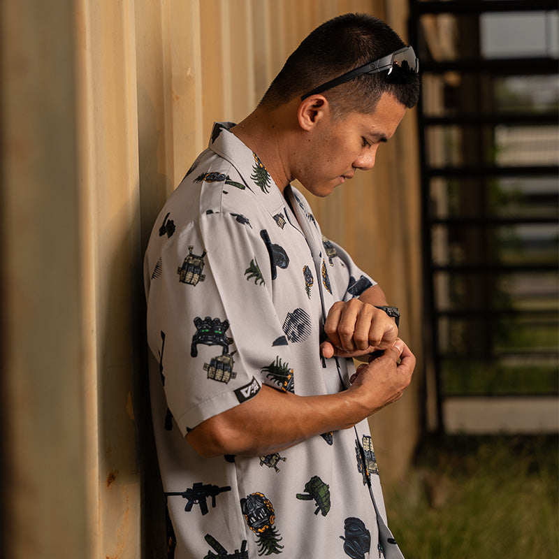 เสื้อโปโล VALOR PX - Tactical Hawaii Shirts เสื้อใส่เที่ยว ลายเชิ้ตลายกราฟฟิค