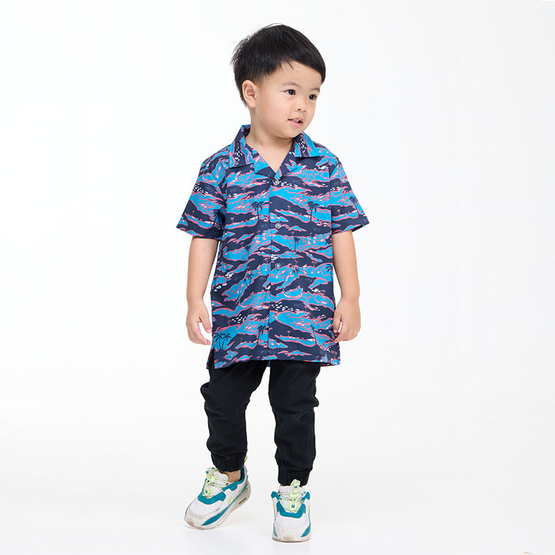 เสื้อฮาวาย VALOR PX - It's Time Kids' Hawaii Shirt เสื้อใส่เที่ยว สำหรับเด็ก