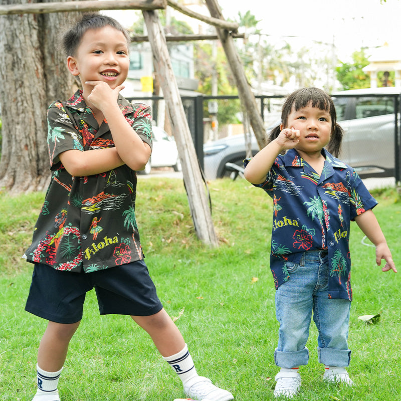เสื้อฮาวาย VALOR PX - Aloha Vibe Kids' Hawaii Shirts เสื้อใส่เที่ยว สำหรับเด็ก