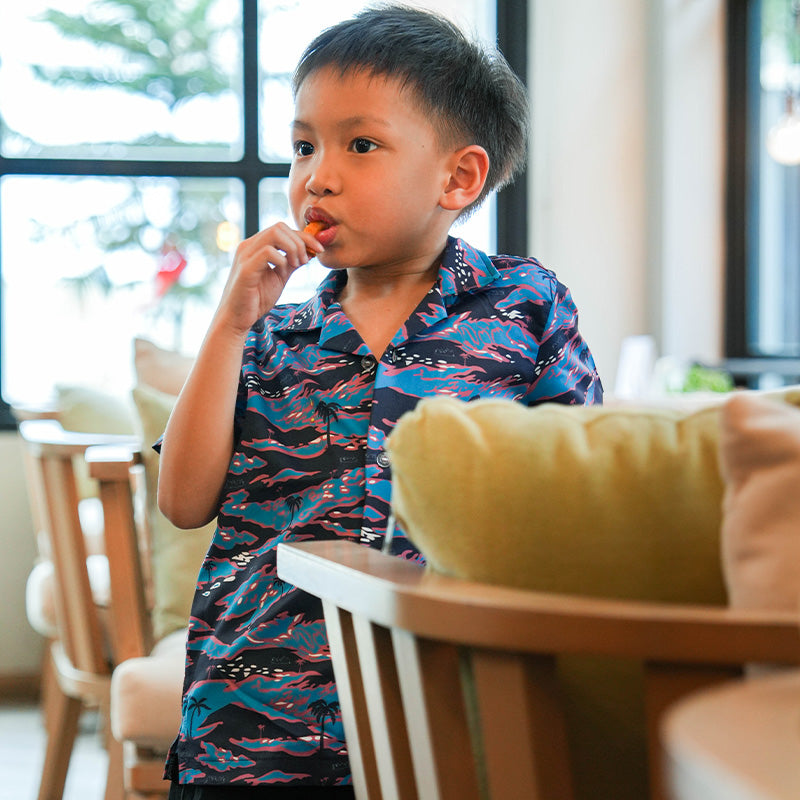เสื้อฮาวาย VALOR PX - It's Time Kids' Hawaii Shirt เสื้อใส่เที่ยว สำหรับเด็ก