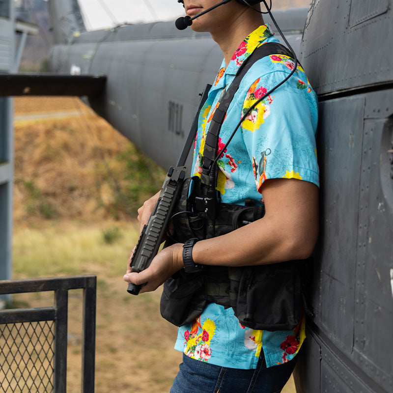 เสื้อโปโล VALOR PX - Girl Bomb Hawaii Shirts เสื้อใส่เที่ยว ลายเชิ้ตลายกราฟฟิค
