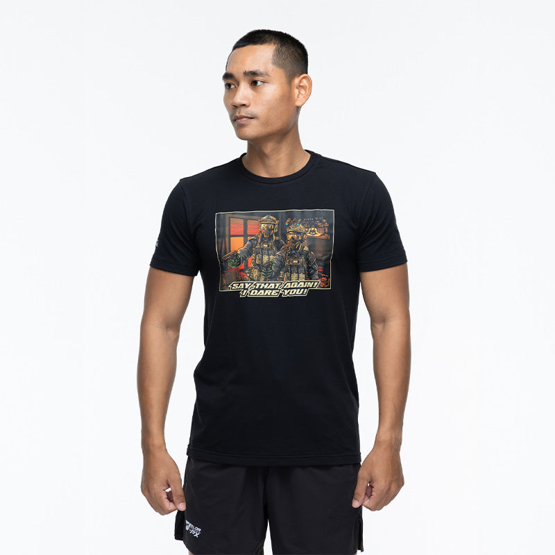 เสื้อยืดสกรีนลาย VALOR PX - Say That Again I Dare You T-Shirt 2024 เสื้อใส่เที่ยว ลายกราฟฟิค