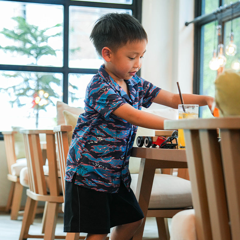 เสื้อฮาวาย VALOR PX - It's Time Kids' Hawaii Shirt เสื้อใส่เที่ยว สำหรับเด็ก