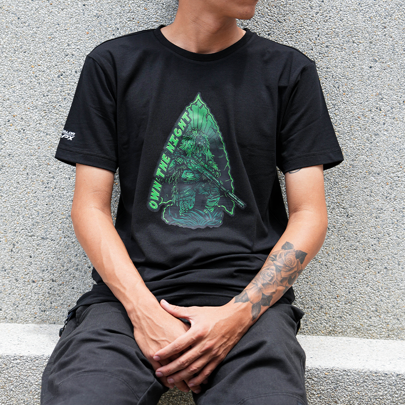 เสื้อยืดสกรีนลาย VALOR PX - OWN THE NIGHT T-Shirt เสื้อใส่เที่ยว ลายกราฟฟิค