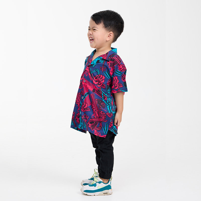 เสื้อฮาวาย VALOR PX - Venom Royal Kids' Hawaii Shirt เสื้อใส่เที่ยว สำหรับเด็ก