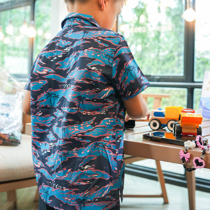 เสื้อฮาวาย VALOR PX - It's Time Kids' Hawaii Shirt เสื้อใส่เที่ยว สำหรับเด็ก