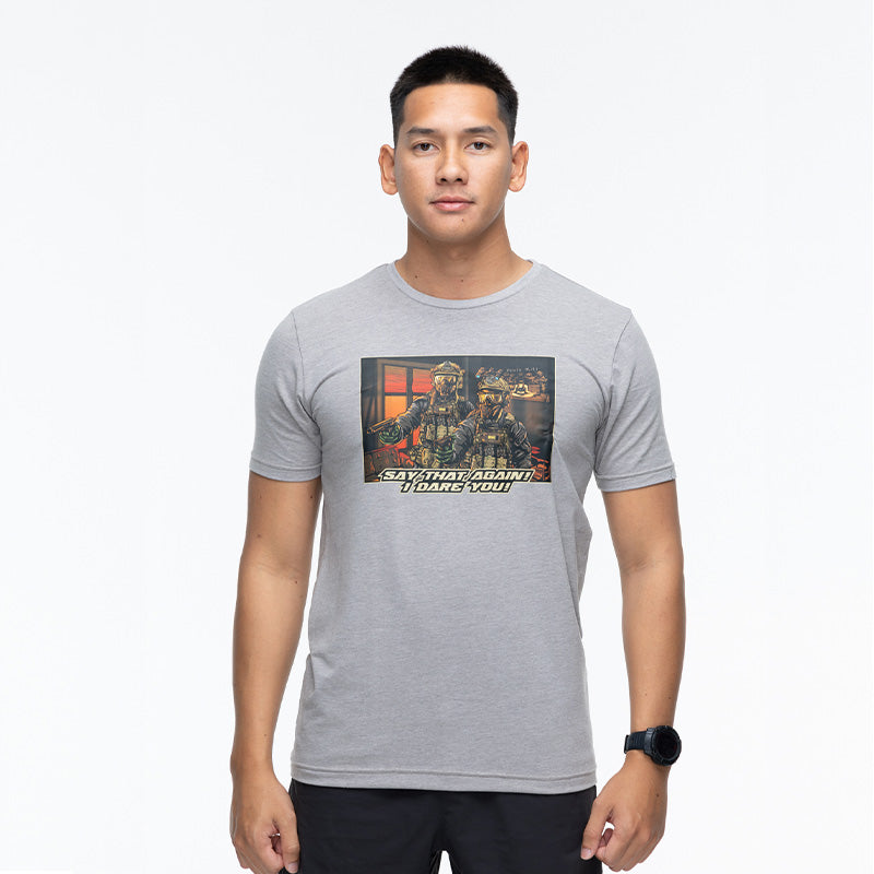 เสื้อยืดสกรีนลาย VALOR PX - Say That Again I Dare You T-Shirt 2024 เสื้อใส่เที่ยว ลายกราฟฟิค