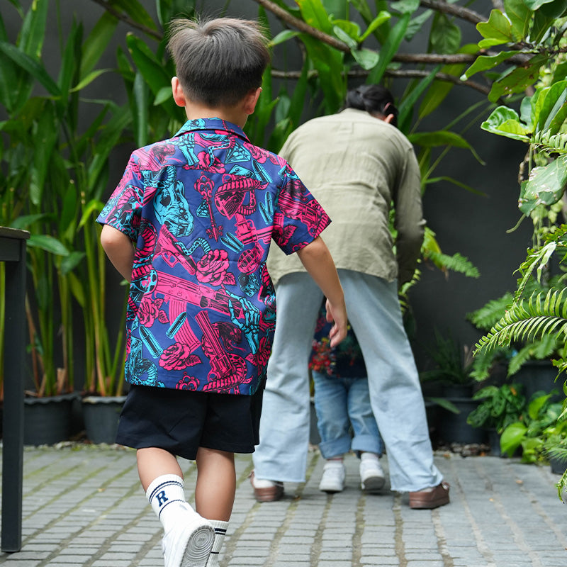 เสื้อฮาวาย VALOR PX - Venom Royal Kids' Hawaii Shirt เสื้อใส่เที่ยว สำหรับเด็ก
