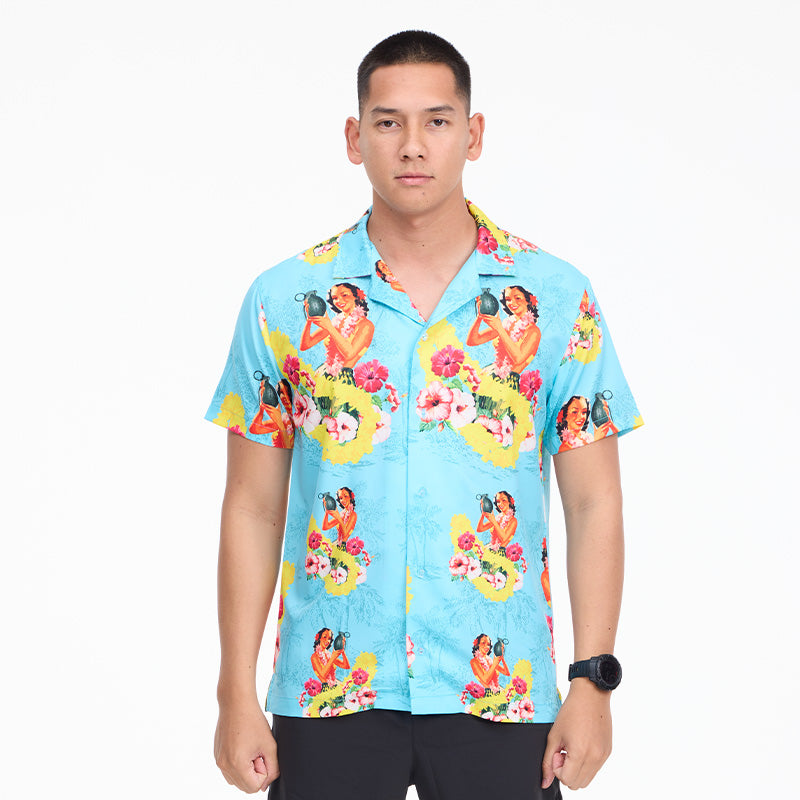 เสื้อโปโล VALOR PX - Girl Bomb Hawaii Shirts เสื้อใส่เที่ยว ลายเชิ้ตลายกราฟฟิค