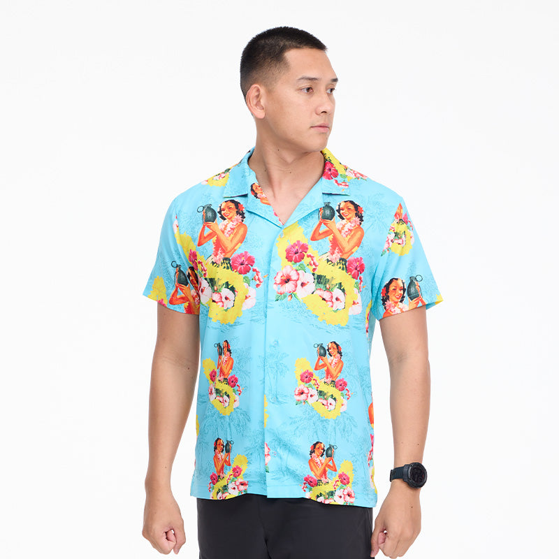 เสื้อโปโล VALOR PX - Girl Bomb Hawaii Shirts เสื้อใส่เที่ยว ลายเชิ้ตลายกราฟฟิค